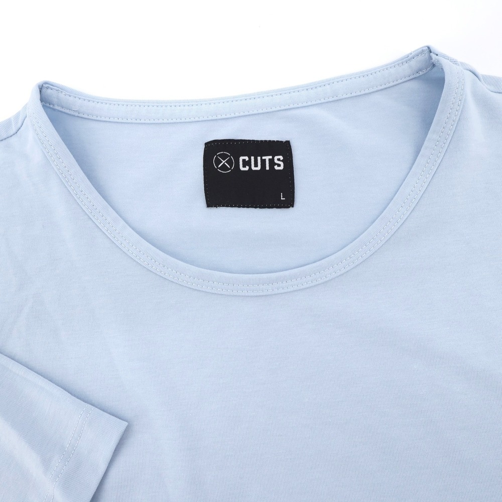 Cuts PYCA Pro Crew Neck T-Shirt Light Blue Short Sleeve Mens Large